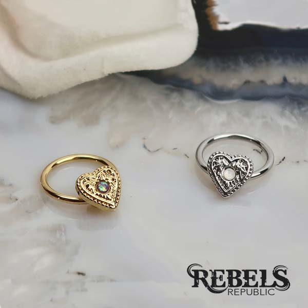 Opal Heart Septum Ring