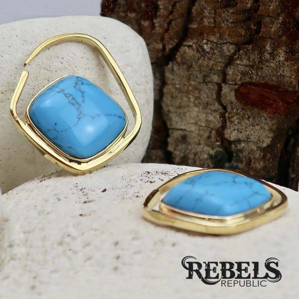 Turquoise Stone Ear Weights